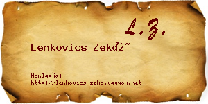 Lenkovics Zekő névjegykártya